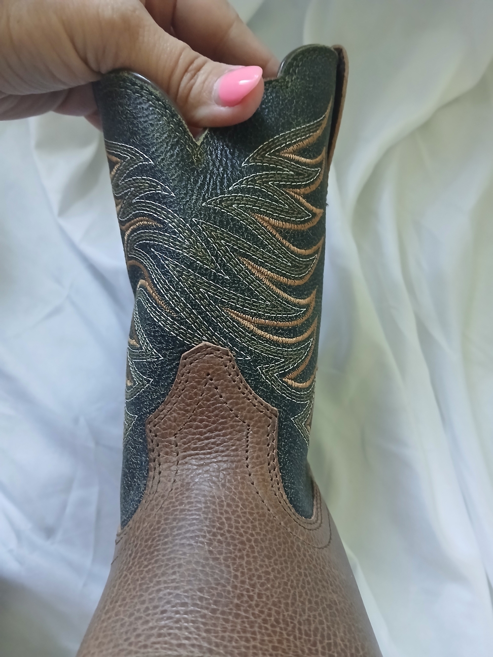 Ariat Tombstone Western Cowboy Boots Brown Leather Youth Sz 3.5 - Picture 8 of 10